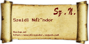 Szeidl Nándor névjegykártya