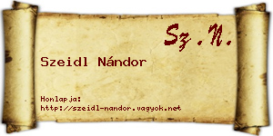 Szeidl Nándor névjegykártya